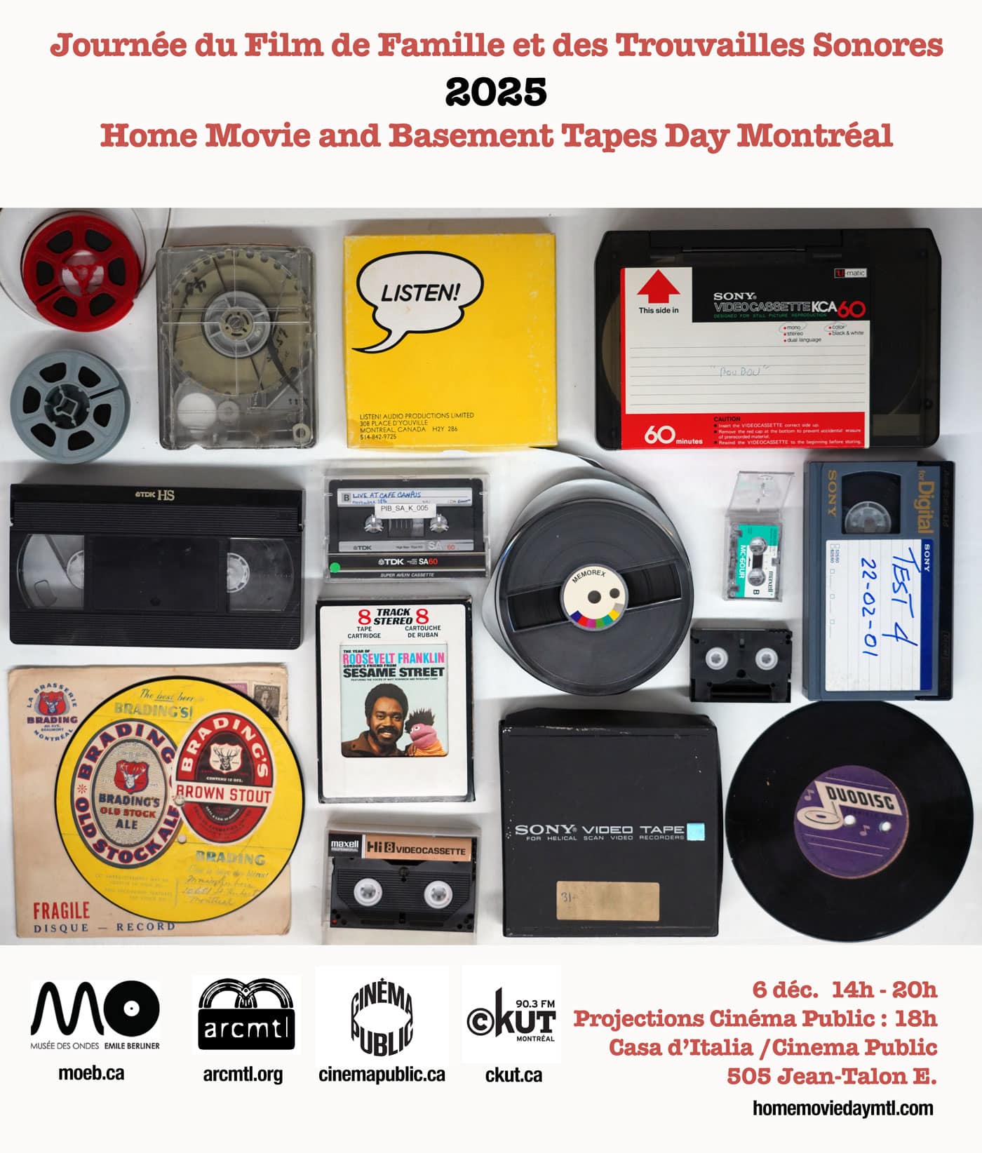 Poster Journée des films amateurs et des cassettes de sous-sol Montréal 2025